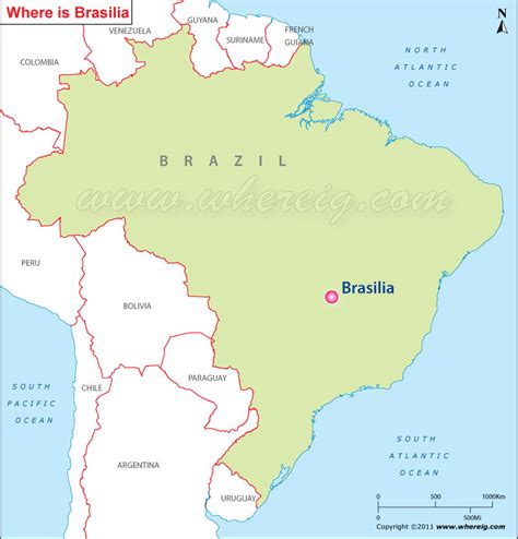brasilia on world map